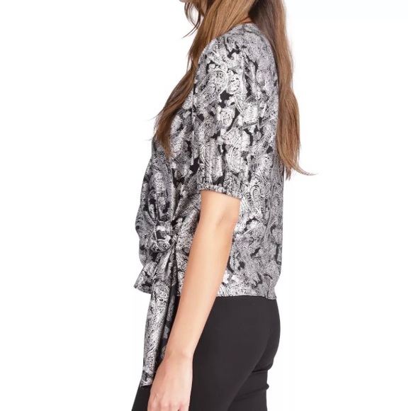 MICHAEL MICHAEL KORS Metallic Paisley Wrap Top - Picture 3 of 11
